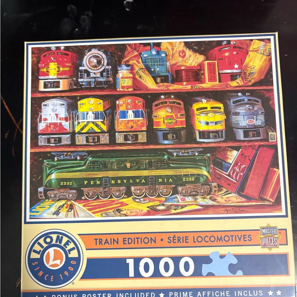 Lionel Train Edition Puzzle — Green & Multicolor Locomotives